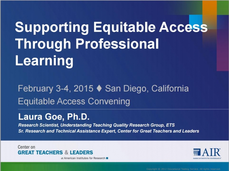 Supporting Equitable Access Through Professional Learning