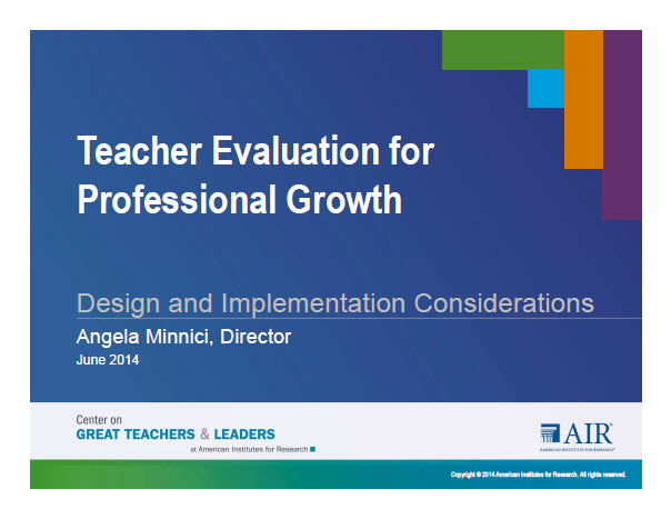 Teacher Evaluation for Professional Growth