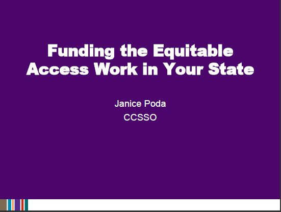 Funding the Equitable Access Work in Your State
